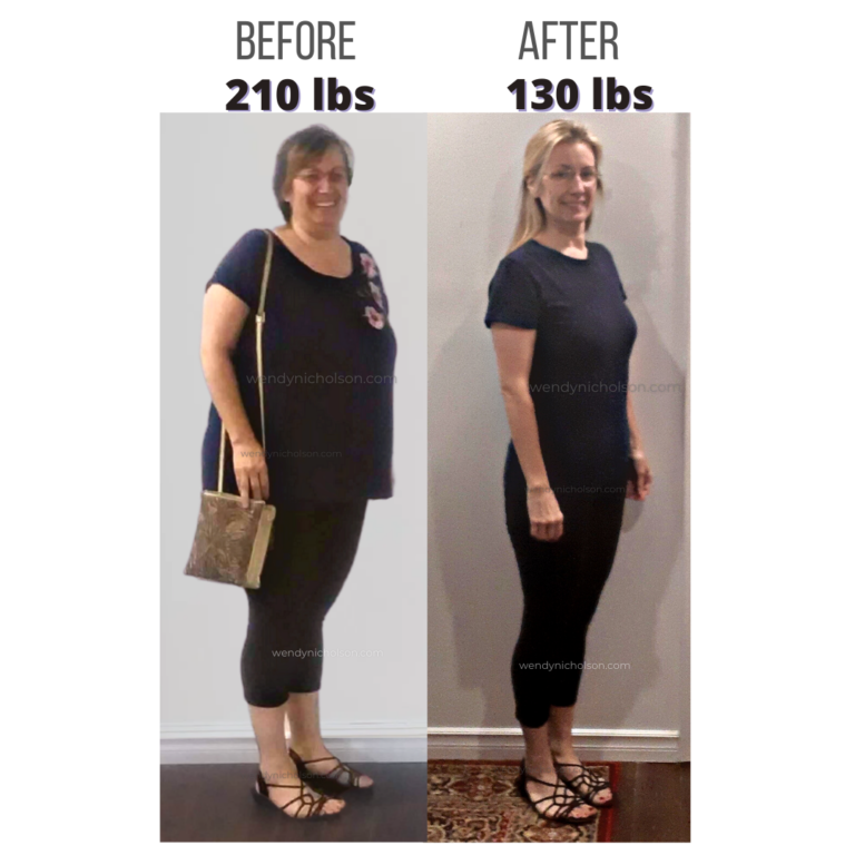 before and after -Weight loss coach -Wendy Nicholson